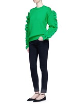 Figure View -Click To Enlarge Ruffle sleeve sweater
