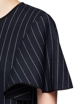 Detail View -Click To Enlarge Pinstripe wool blend shift dress