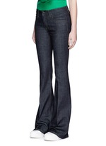 Front View -Click To Enlarge Cotton blend flared jeans