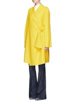 Figure View -Click To Enlarge Tie front twill coat