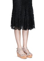 Figure View -Click To Enlarge 'Portia' snake print suede cork wedge platform sandals