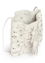 Detail View -Click To Enlarge 'Jen' small stud leather flat bucket bag