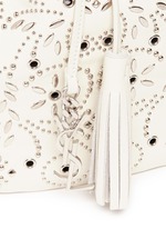 Detail View -Click To Enlarge 'Jen' small stud leather flat bucket bag
