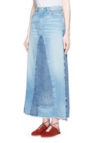Front View -Click To Enlarge 'The Reconstructed' denim maxi skirt