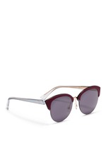 Figure View -Click To Enlarge 'Diorun' acetate brow bar rimless sunglasses