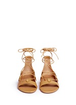 Front View -Click To Enlarge 'Alisa' vegetal leather lace-up gladiator sandals