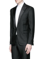 Front View -Click To Enlarge 'Beverly Hills' satin trim wool-silk tuxedo suit