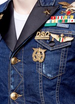 Detail View -Click To Enlarge Blazer underlay denim military jacket