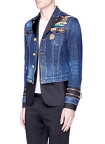 Front View -Click To Enlarge Blazer underlay denim military jacket