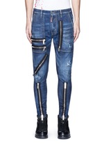 Main View -Click To Enlarge 'Military' zipper denim pants