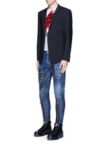 Figure View -Click To Enlarge 'Military' zipper denim pants