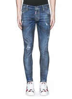 Detail View -Click To Enlarge 'Sexy Twist' rip and repair slim fit jeans