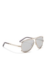 Figure View -Click To Enlarge Metal outline aviator sunglasses