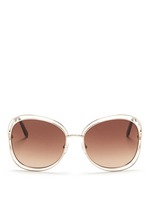 Main View -Click To Enlarge 'Carlina' overlap wire rim sunglasses