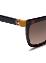Detail View -Click To Enlarge Colourblock temple tortoiseshell acetate sunglasses