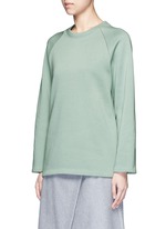 Front View -Click To Enlarge 'Cassie' cotton blend fleece sweatshirt