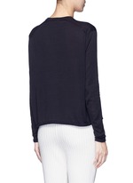 Back View -Click To Enlarge 'Caci' kid mohair trim cotton sweater
