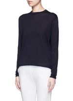 Front View -Click To Enlarge 'Caci' kid mohair trim cotton sweater