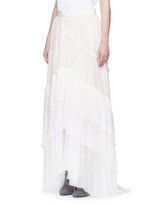 Front View -Click To Enlarge Tiered silk mousseline maxi skirt