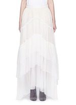 Main View -Click To Enlarge Tiered silk mousseline maxi skirt