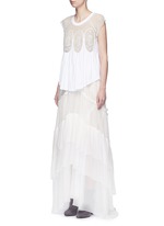 Figure View -Click To Enlarge Tiered silk mousseline maxi skirt