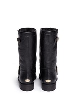 Back View -Click To Enlarge 'Biker' rabbit fur leather boots