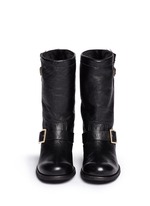 Figure View -Click To Enlarge 'Biker' rabbit fur leather boots