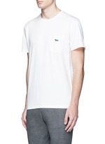 Front View -Click To Enlarge Fox embroidery cotton T-shirt