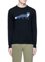 Main View -Click To Enlarge Fox intarsia wool sweater