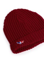 Detail View -Click To Enlarge Fox patch wool beanie