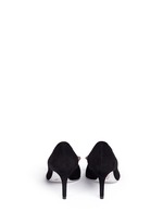 Back View -Click To Enlarge x BLITZ 'Decollete' strass pavé bow suede pumps