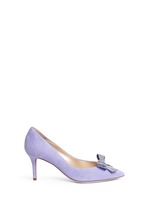 Main View -Click To Enlarge x BLITZ 'Decollete' strass pavé bow suede pumps
