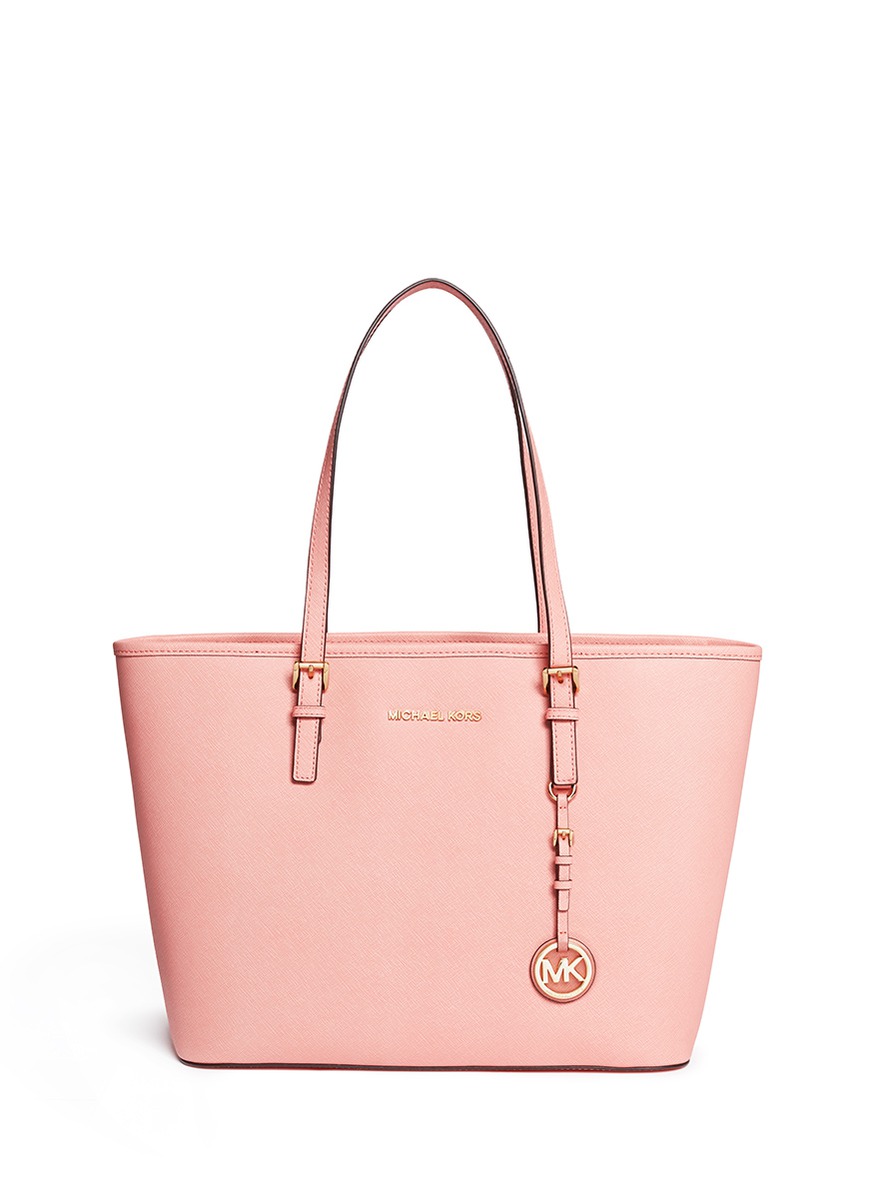 MICHAEL KORS - \u0026#39;Jet Set Travel\u0026#39; saffiano leather top zip tote