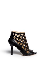 Main View -Click To Enlarge 'Yvonne' cutout leather open toe caged booties