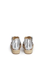 Back View -Click To Enlarge 'Darby' snakeskin effect metallic leather espadrille sandals
