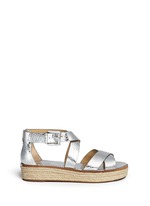 Main View -Click To Enlarge 'Darby' snakeskin effect metallic leather espadrille sandals