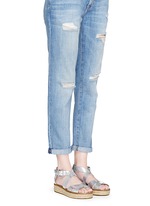Figure View -Click To Enlarge 'Darby' snakeskin effect metallic leather espadrille sandals
