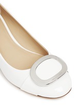 Detail View -Click To Enlarge 'Pauline' logo plaque patent leather pumps