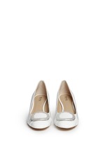 Front View -Click To Enlarge 'Pauline' logo plaque patent leather pumps