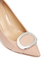 Detail View -Click To Enlarge 'Pauline' logo plaque patent leather pumps
