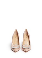 Front View -Click To Enlarge 'Pauline' logo plaque patent leather pumps