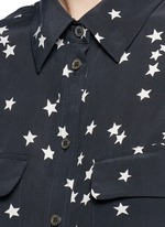 Detail View -Click To Enlarge 'Slim Signature' star print silk shirt