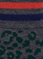 Detail View -Click To Enlarge Leopard intarsia wool socks