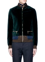 Main View -Click To Enlarge Tech fabric underlay velvet bomber jacket