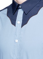 Detail View -Click To Enlarge Polka dot Western yoke cotton shirt