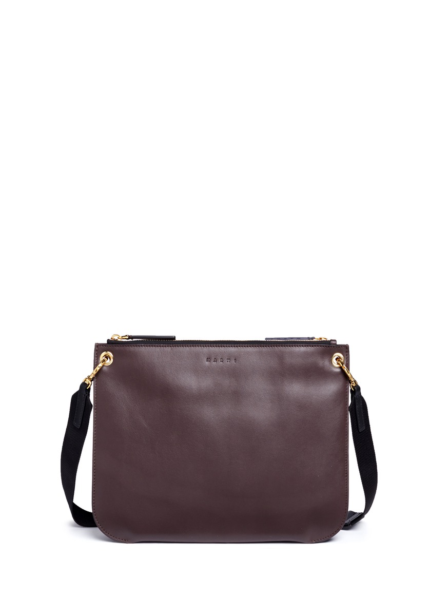 MARNI 'Bandoleer' Detachable Pouch Leather Shoulder Bag ModeSens