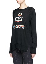 Front View -Click To Enlarge 'Kaoa Marant' raglan sleeve linen T-shirt