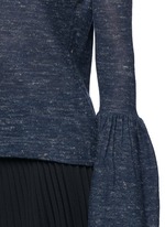 Detail View -Click To Enlarge Bell cuff wool blend sweater