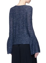 Back View -Click To Enlarge Bell cuff wool blend sweater