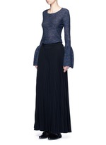 Figure View -Click To Enlarge Bell cuff wool blend sweater